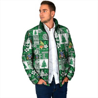 Norfolk Island Meri Krismas Padded Jacket Pacific Patchwork Xmas Vibes - Polynesian Pride