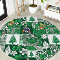Norfolk Island Meri Krismas Round Carpet Pacific Patchwork Xmas Vibes - Polynesian Pride