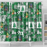 Norfolk Island Meri Krismas Shower Curtain Pacific Patchwork Xmas Vibes - Polynesian Pride