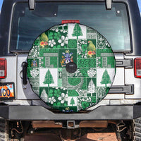 Norfolk Island Meri Krismas Spare Tire Cover Pacific Patchwork Xmas Vibes - Polynesian Pride