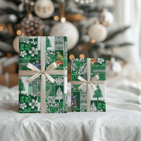 Norfolk Island Meri Krismas Wrapping Paper Pacific Patchwork Xmas Vibes - Polynesian Pride