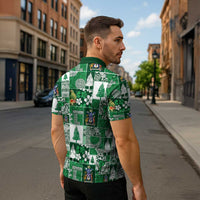 Norfolk Island Meri Krismas Zipper Polo Shirt Pacific Patchwork Xmas Vibes - Polynesian Pride