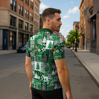 Norfolk Island Meri Krismas Zipper Polo Shirt Pacific Patchwork Xmas Vibes LT9 - Polynesian Pride