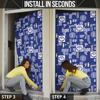 Northern Mariana Islands Magof Nochebuena Door Cover Pacific Patchwork Xmas Vibes - Polynesian Pride