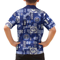 Northern Mariana Islands Magof Nochebuena Family Matching Off The Shoulder Long Sleeve Dress and Hawaiian Shirt Pacific Patchwork Xmas Vibes LT9 - Polynesian Pride