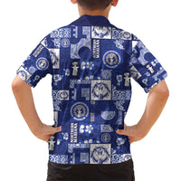 Northern Mariana Islands Magof Nochebuena Family Matching Off Shoulder Short Dress and Hawaiian Shirt Pacific Patchwork Xmas Vibes LT9 - Polynesian Pride