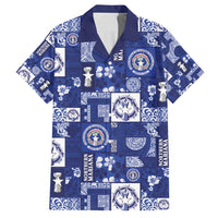 Northern Mariana Islands Magof Nochebuena Family Matching Off Shoulder Short Dress and Hawaiian Shirt Pacific Patchwork Xmas Vibes - Polynesian Pride