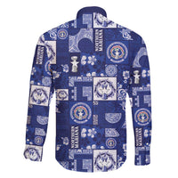 Northern Mariana Islands Magof Nochebuena Family Matching Short Sleeve Bodycon Dress and Hawaiian Shirt Pacific Patchwork Xmas Vibes - Polynesian Pride