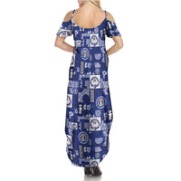 Northern Mariana Islands Magof Nochebuena Family Matching Summer Maxi Dress and Hawaiian Shirt Pacific Patchwork Xmas Vibes - Polynesian Pride
