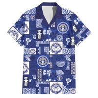Northern Mariana Islands Magof Nochebuena Family Matching Tank Maxi Dress and Hawaiian Shirt Pacific Patchwork Xmas Vibes LT9 Dad's Shirt - Short Sleeve Blue - Polynesian Pride