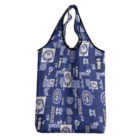 Northern Mariana Islands Magof Nochebuena Grocery Bag Pacific Patchwork Xmas Vibes - Polynesian Pride