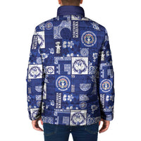 Northern Mariana Islands Magof Nochebuena Padded Jacket Pacific Patchwork Xmas Vibes - Polynesian Pride