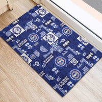 Northern Mariana Islands Magof Nochebuena Rubber Doormat Pacific Patchwork Xmas Vibes - Polynesian Pride