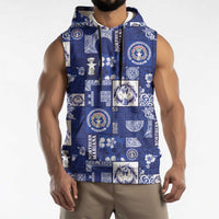 Northern Mariana Islands Magof Nochebuena Sleeveless Hoodie Pacific Patchwork Xmas Vibes - Polynesian Pride