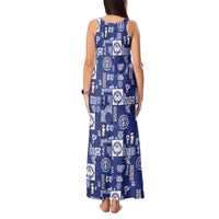 Northern Mariana Islands Magof Nochebuena Tank Maxi Dress Pacific Patchwork Xmas Vibes - Polynesian Pride