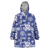 Northern Mariana Islands Magof Nochebuena Wearable Blanket Hoodie Pacific Patchwork Xmas Vibes - Polynesian Pride
