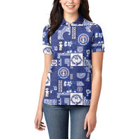 Northern Mariana Islands Magof Nochebuena Women Polo Shirt Pacific Patchwork Xmas Vibes - Polynesian Pride