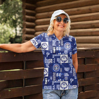 Northern Mariana Islands Magof Nochebuena Women Polo Shirt Pacific Patchwork Xmas Vibes - Polynesian Pride