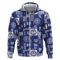 Northern Mariana Islands Magof Nochebuena Zip Hoodie Pacific Patchwork Xmas Vibes - Polynesian Pride