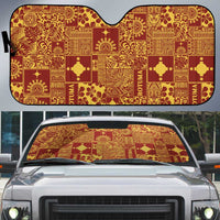 Rotuma Faiakse'ea 'e Kirisimasi Auto Sun Shade Pacific Patchwork Xmas Vibes - Polynesian Pride