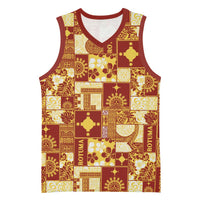 Rotuma Faiakse'ea 'e Kirisimasi Basketball Jersey Pacific Patchwork Xmas Vibes - Polynesian Pride