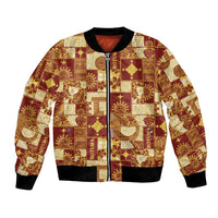 Rotuma Faiakse'ea 'e Kirisimasi Bomber Jacket Pacific Patchwork Xmas Vibes - Polynesian Pride