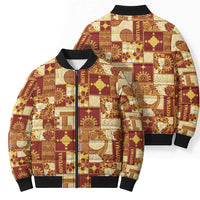 Rotuma Faiakse'ea 'e Kirisimasi Bomber Puffer Jacket Pacific Patchwork Xmas Vibes - Polynesian Pride