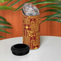 Rotuma Faiakse'ea 'e Kirisimasi 4 in 1 Can Cooler Tumbler Pacific Patchwork Xmas Vibes - Polynesian Pride