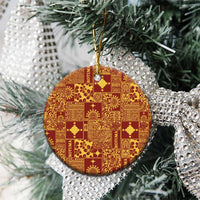 Rotuma Faiakse'ea 'e Kirisimasi Ceramic Ornament Pacific Patchwork Xmas Vibes - Polynesian Pride