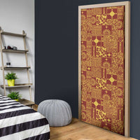 Rotuma Faiakse'ea 'e Kirisimasi Door Cover Pacific Patchwork Xmas Vibes - Polynesian Pride