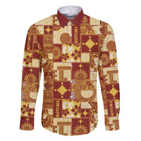 Rotuma Faiakse'ea 'e Kirisimasi Family Matching Off Shoulder Maxi Dress and Hawaiian Shirt Pacific Patchwork Xmas Vibes - Polynesian Pride