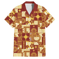 Rotuma Faiakse'ea 'e Kirisimasi Family Matching Short Sleeve Bodycon Dress and Hawaiian Shirt Pacific Patchwork Xmas Vibes LT9 Dad's Shirt - Short Sleeve Red - Polynesian Pride