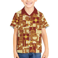 Rotuma Faiakse'ea 'e Kirisimasi Kid Hawaiian Shirt Pacific Patchwork Xmas Vibes - Polynesian Pride
