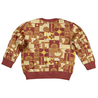 Rotuma Faiakse'ea 'e Kirisimasi Kid Ugly Christmas Sweater Pacific Patchwork Xmas Vibes - Polynesian Pride