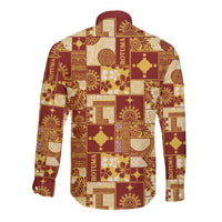 Rotuma Faiakse'ea 'e Kirisimasi Long Sleeve Button Shirt Pacific Patchwork Xmas Vibes - Polynesian Pride