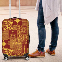 Rotuma Faiakse'ea 'e Kirisimasi Luggage Cover Pacific Patchwork Xmas Vibes LT9 Red - Polynesian Pride