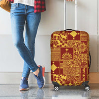 Rotuma Faiakse'ea 'e Kirisimasi Luggage Cover Pacific Patchwork Xmas Vibes LT9 - Polynesian Pride