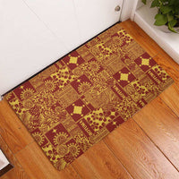 Rotuma Faiakse'ea 'e Kirisimasi Rubber Doormat Pacific Patchwork Xmas Vibes - Polynesian Pride