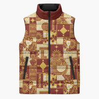 Rotuma Faiakse'ea 'e Kirisimasi Sleeveless Puffer Jacket Pacific Patchwork Xmas Vibes - Polynesian Pride