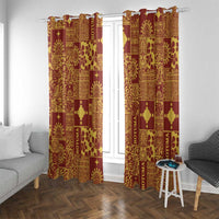 Rotuma Faiakse'ea 'e Kirisimasi Window Curtain Pacific Patchwork Xmas Vibes - Polynesian Pride