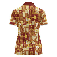 Rotuma Faiakse'ea 'e Kirisimasi Women Polo Shirt Pacific Patchwork Xmas Vibes - Polynesian Pride