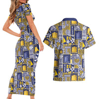 Tokelau Manuia te Kilihimahi Couples Matching Short Sleeve Bodycon Dress and Hawaiian Shirt Pacific Patchwork Xmas Vibes LT9 - Polynesian Pride