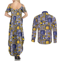 Tokelau Manuia te Kilihimahi Couples Matching Summer Maxi Dress and Long Sleeve Button Shirt Pacific Patchwork Xmas Vibes LT9 - Polynesian Pride