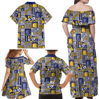 Tokelau Manuia te Kilihimahi Family Matching Off Shoulder Maxi Dress and Hawaiian Shirt Pacific Patchwork Xmas Vibes LT9 - Polynesian Pride