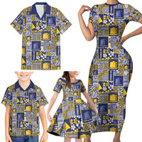Tokelau Manuia te Kilihimahi Family Matching Short Sleeve Bodycon Dress and Hawaiian Shirt Pacific Patchwork Xmas Vibes - Polynesian Pride