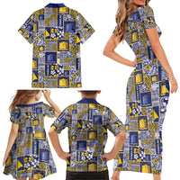 Tokelau Manuia te Kilihimahi Family Matching Short Sleeve Bodycon Dress and Hawaiian Shirt Pacific Patchwork Xmas Vibes - Polynesian Pride