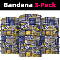 Tokelau Manuia te Kilihimahi Neck Gaiter Pacific Patchwork Xmas Vibes LT9 package One Size: 25*50cm Blue - Polynesian Pride
