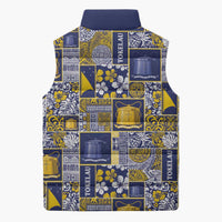 Tokelau Manuia te Kilihimahi Sleeveless Puffer Jacket Pacific Patchwork Xmas Vibes - Polynesian Pride