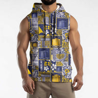 Tokelau Manuia te Kilihimahi Sleeveless Zip Hoodie Pacific Patchwork Xmas Vibes - Polynesian Pride