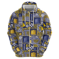 Tokelau Manuia te Kilihimahi Zip Hoodie Pacific Patchwork Xmas Vibes - Polynesian Pride